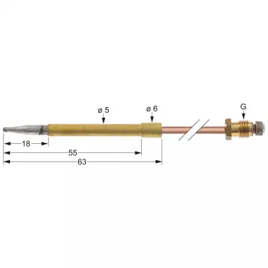 THERMOCOUPLE M8x1 L 1000mm, 5180220