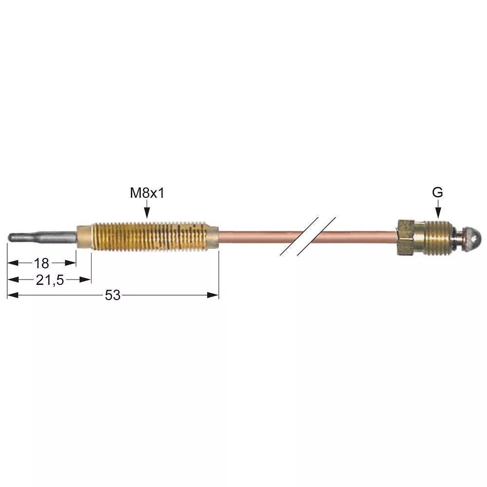 THERMOCOUPLE M10x1 L 1500mm M8x1, 23796939